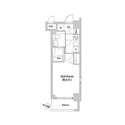 ドゥーエ新川崎 1Kの間取図画像