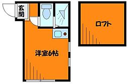 セリジエ中原 ワンルームの間取図画像