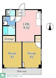 シャトレ吉澤 2LDKの間取図画像