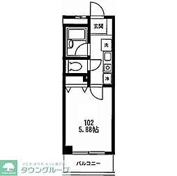 アンビシャス21新川崎 1Kの間取図画像