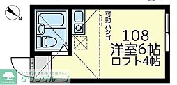 ユナイト鶴見ジョアン・ピント ワンルームの間取図画像
