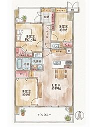 ビープレイスB棟 3LDKの間取図画像