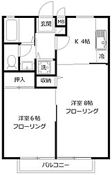 コーポランジュ 2Kの間取図画像