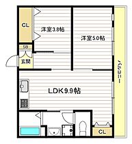 帝塚山グリーンレジデンス  ｜ 大阪府大阪市阿倍野区帝塚山1丁目（賃貸マンション2LDK・5階・51.66㎡） その2