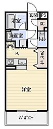 アークブラン ワンルームの間取図画像