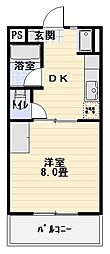 ソレアード12 1DKの間取図画像