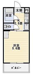 ユーアイハイツ 1Kの間取図画像