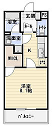 Domus東静岡 1Kの間取図画像
