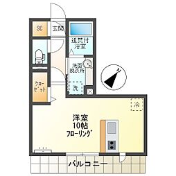 アレーズジュアン 1LDKの間取図画像