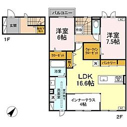 グランソラナ軽井沢 2LDKの間取図画像