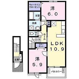 ラ・フォンテ西軽井沢E 2LDKの間取図画像