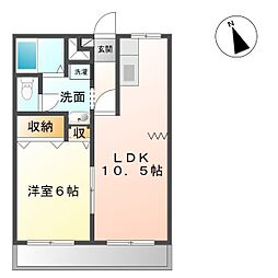 禅屋コーポ 1LDKの間取図画像