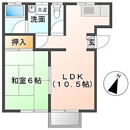 ターナーハイツA 1LDKの間取図画像