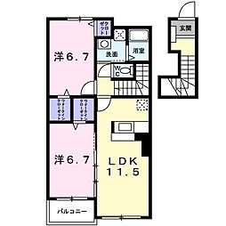 サンリットハウス 2LDKの間取図画像