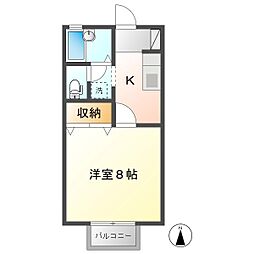 プレジールよしざわ 1Kの間取図画像