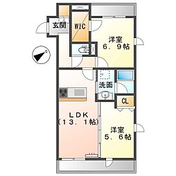 COSMOMAISON 2LDKの間取図画像