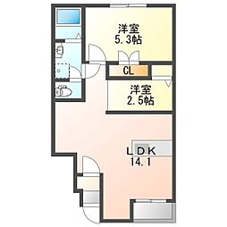 La  tour  net. huit 2LDKの間取図画像