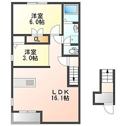 La  tour  net. huit 2LDKの間取図画像