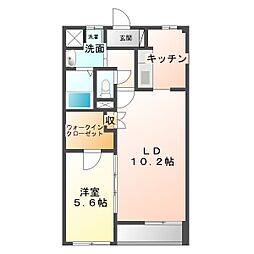 ラフィネソラーレ 1LDKの間取図画像