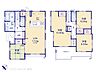 間取り：【間取図】土地面積136.27m2　建物面積101.43m2　駐車3台可