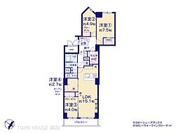 ノースピア上落合2号棟 3SLDKの間取図画像