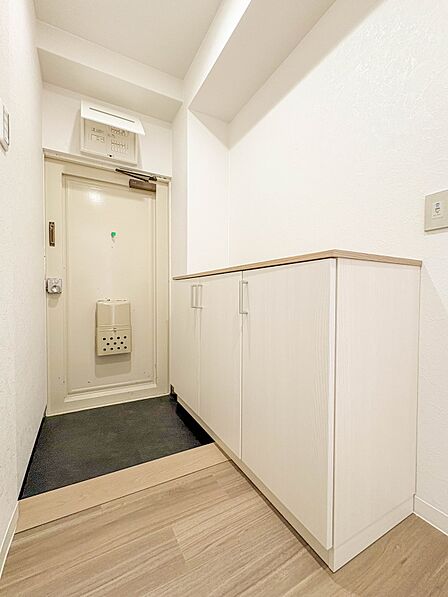 【玄関】居住者の帰りを優しく迎える・安らぎに満ちた生活空間を予感させる。