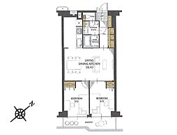ハイラーク浦和 2LDKの間取図画像