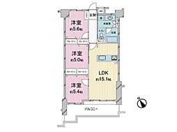レーベンハイム川口元郷サザンテラス 3LDKの間取図画像