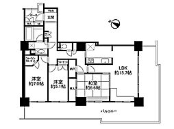 パークシティ大宮セントラルタワー 3LDKの間取図画像