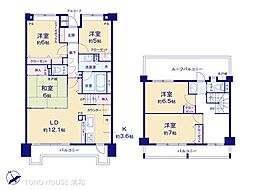 コスモ・ザ・パークス浦和 5LDKの間取図画像