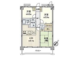 ライオンズマンション大宮堀の内 3DKの間取図画像