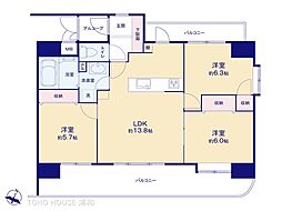 ローヤルシティ大宮吉敷町 3LDKの間取図画像