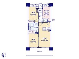 コスモ川口シティアベニュー 2SLDKの間取図画像