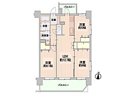 グーディッシュ大宮 3LDKの間取図画像