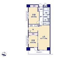 ダイアパレス浦和針ケ谷 2LDKの間取図画像