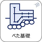 【べた基礎】  耐震性に優れる！  湿気が建物まで上がらない！  シロアリ被害を防ぐ！