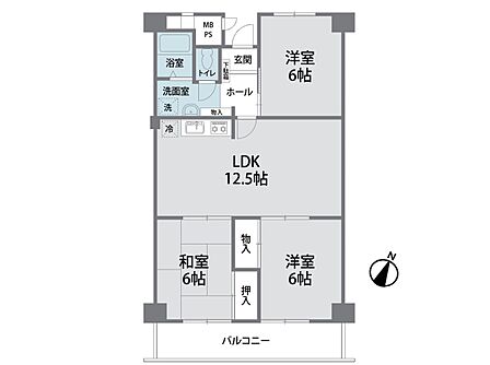 3LDK 間取り