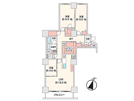 3LDK 間取り