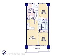 川口弥平パーク・ホームズ 2SLDKの間取図画像