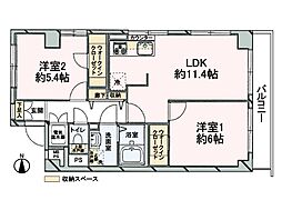 ライオンズマンション川口第3 2SLDKの間取図画像