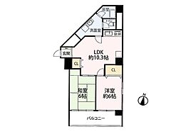 浦和パイオランドマンション 2LDKの間取図画像