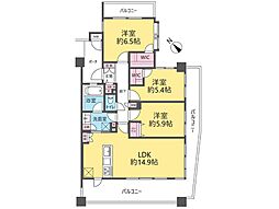 モナーク蕨中央 3LDKの間取図画像