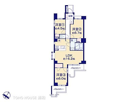 3LDK 間取り
