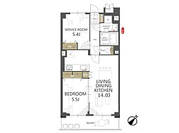 ライオンズシティ南浦和 1SLDKの間取図画像