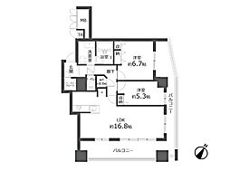 志木パークタワー 2LDKの間取図画像