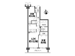 メイツ南浦和 2LDKの間取図画像