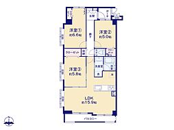 コスモ戸田ピアハイツ 3LDKの間取図画像