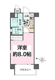 アボリアスコート笹塚イースト 1Kの間取図画像