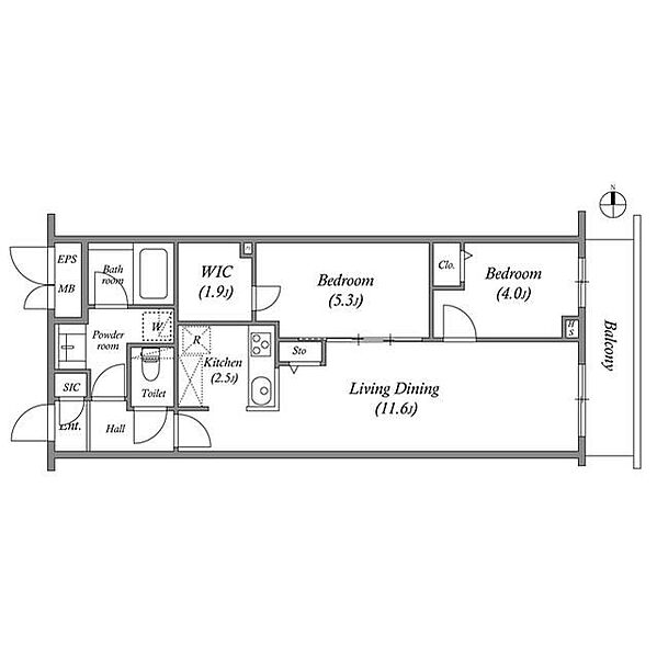 プライムガーデン若木 0102｜東京都板橋区若木1丁目(賃貸マンション2LDK・1階・55.26㎡)の写真 その2