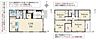 間取り：2号棟はリビングにDEN(書斎)あり！リビングの様子を見ながらテレワークや趣味の作業ができますね♪洗面室もワイドで家事スペースも余裕があります♪